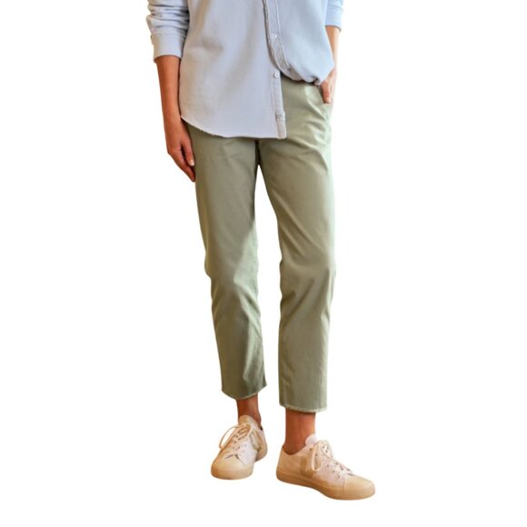 Eileen & Fisher Wicklow Italian Chino Pants Womens 2 Green Sage Cotton Straight - Picture 13 of 13